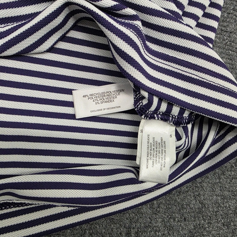 Clemson Tigers Retro Cutter and Buck Purple White Stripe Polo Shirt Men - 2XT - Picture 6 of 10